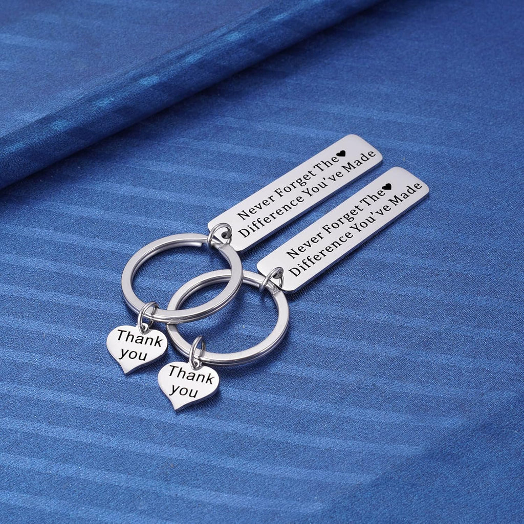 2PC Coworker Going Away Farewell Thank You Keychain, Teacher Nurse Boss Retirement Gifts for Women Men, Employee Appreciation Gift