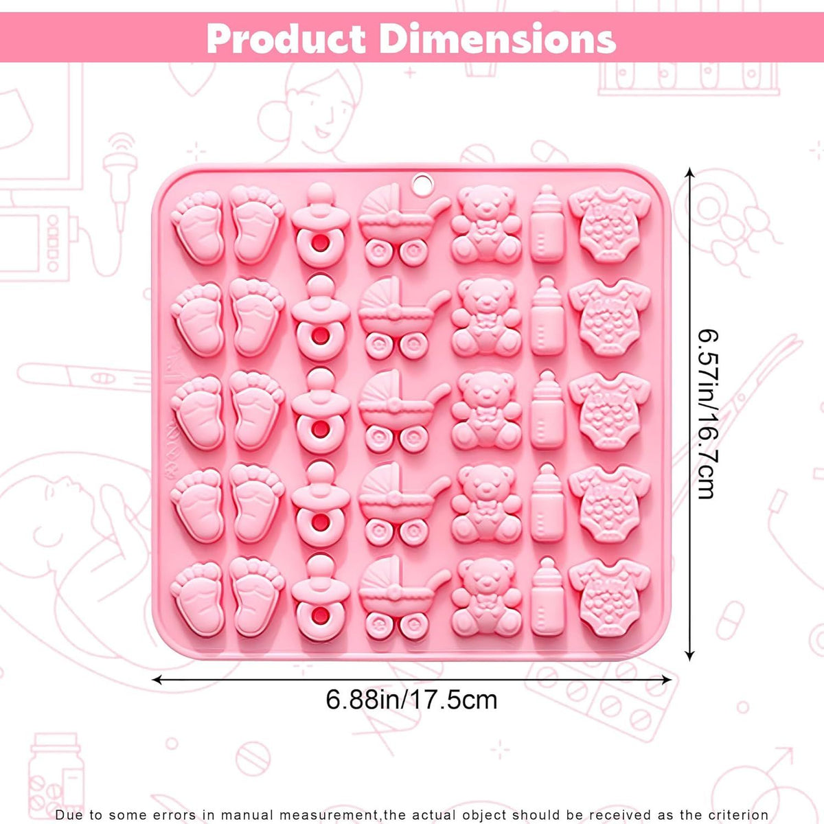 Cute Baby Silicone Fondant Cake Mold, Baby Feet Molds Baby Onesie Baby Bottle Pacifier Mold, Silicone Chocolate Candy Mold Baking Mould for Baby Shower Cake Decoration Gummy Sugar Cupcake Topper