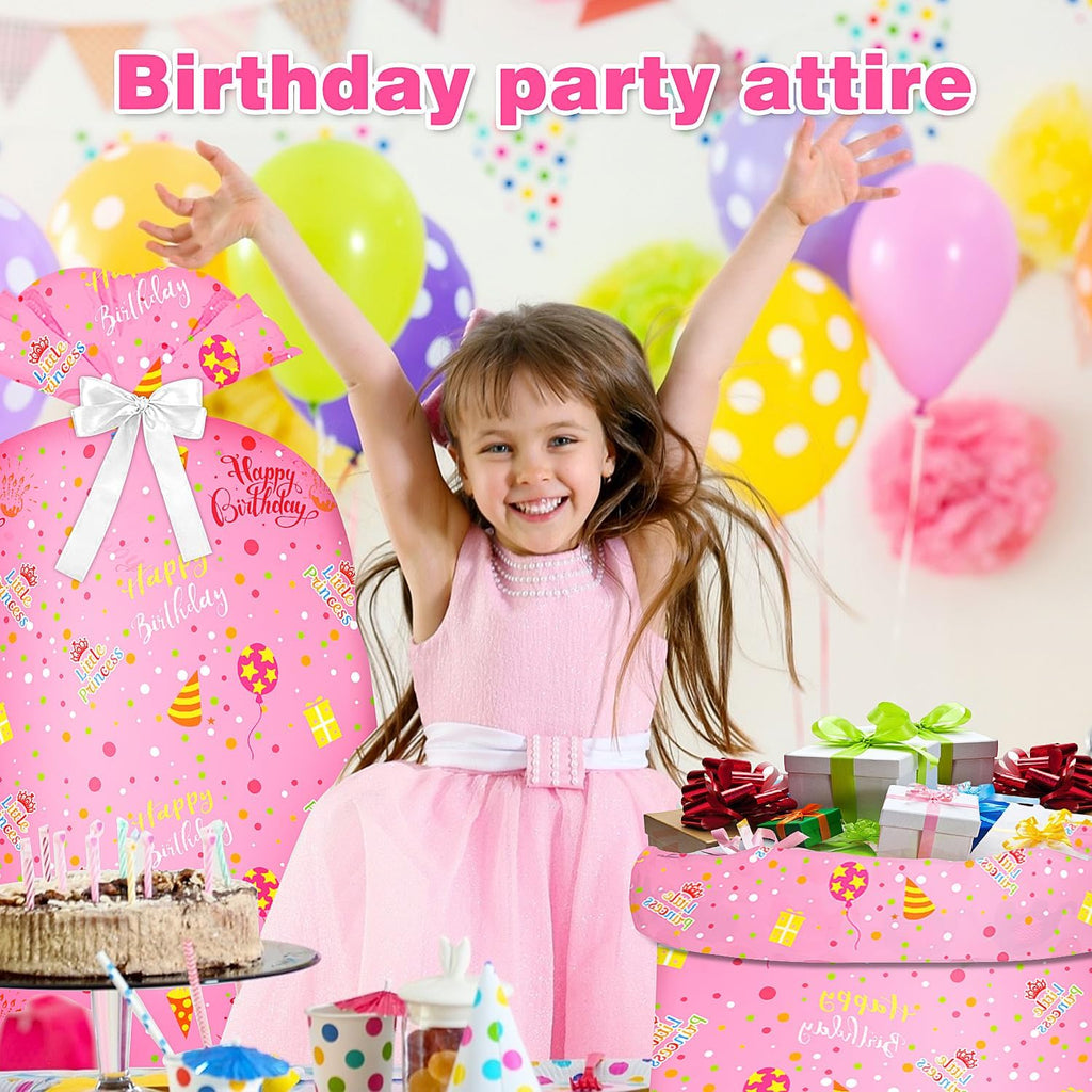 Extra Large Gift Bag Girl Birthday Jumbo Gift Bag, Bday Pink Giant Plastic Oversized Gift Bag Huge Gift Wrap Bag Birthday Bag Wrapping Bag for Large Gift(48inch 1Pack)