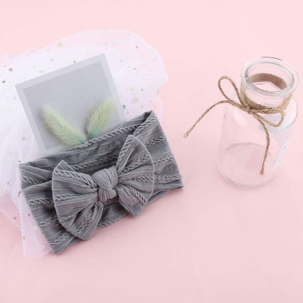 8PCS Baby Nylon Headbands Hair Accessories Hair Bows Headband for Baby Girls Babies Newborn Infant Toddler 0-3 0-6 6-12 Months