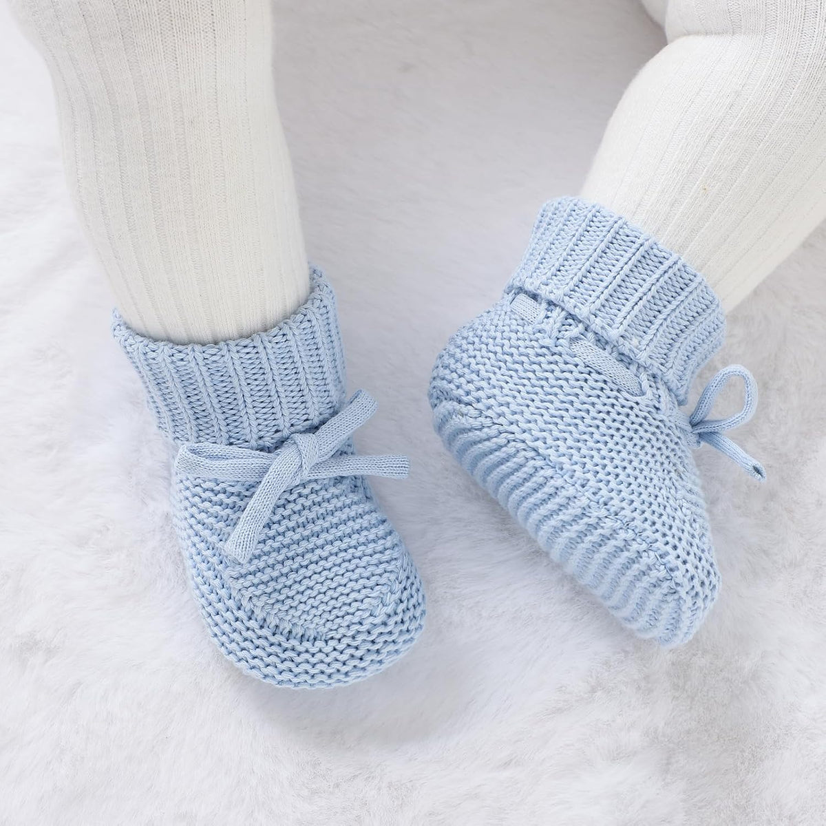 Baby Booties Newborn First Walkers Cozy Shoes Warm Knit Soft Booties for Toddler Infant Boy Girl