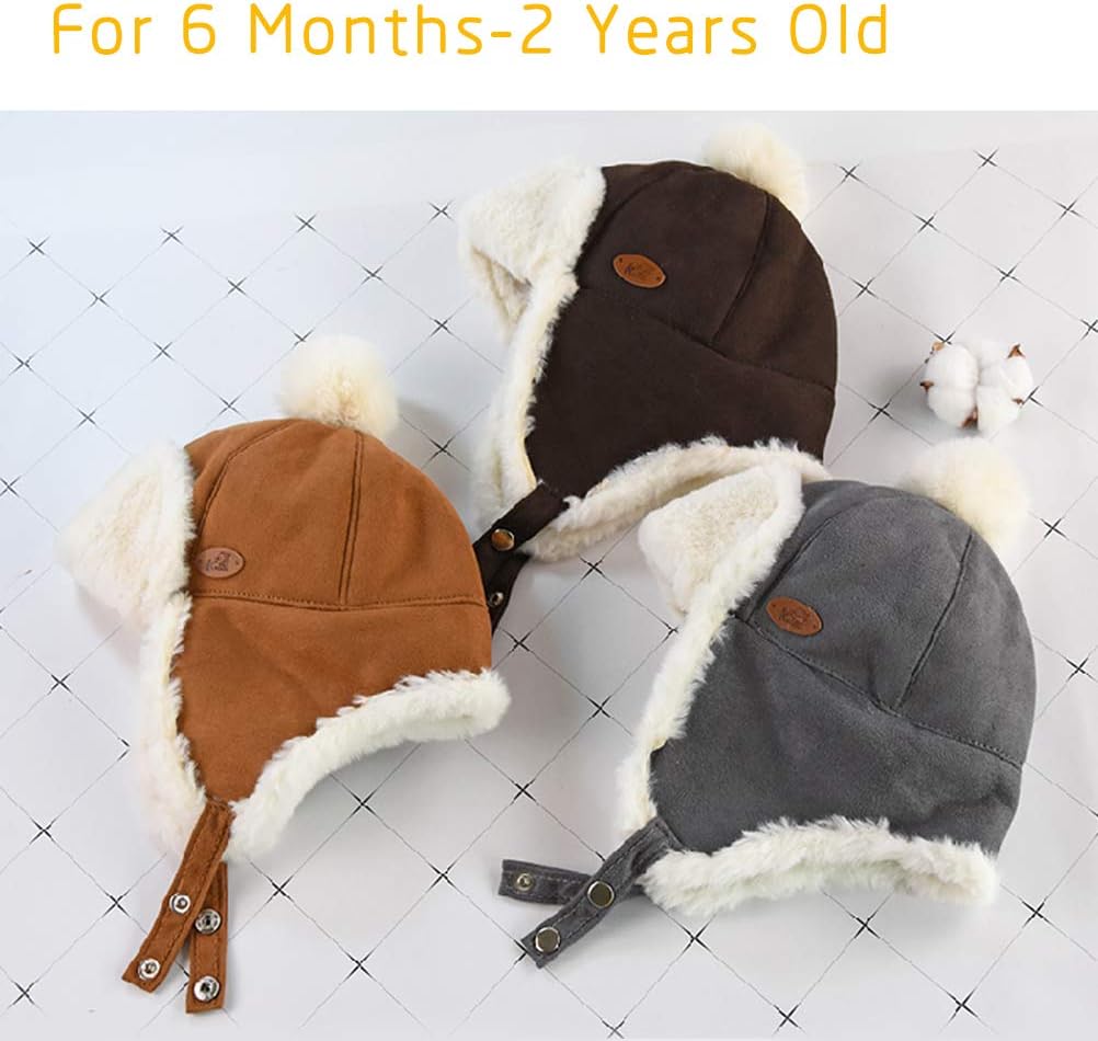 Baby Boys Hat Winter Fleece Cap for Toddlers Newborns 6 Months-2 Years Old