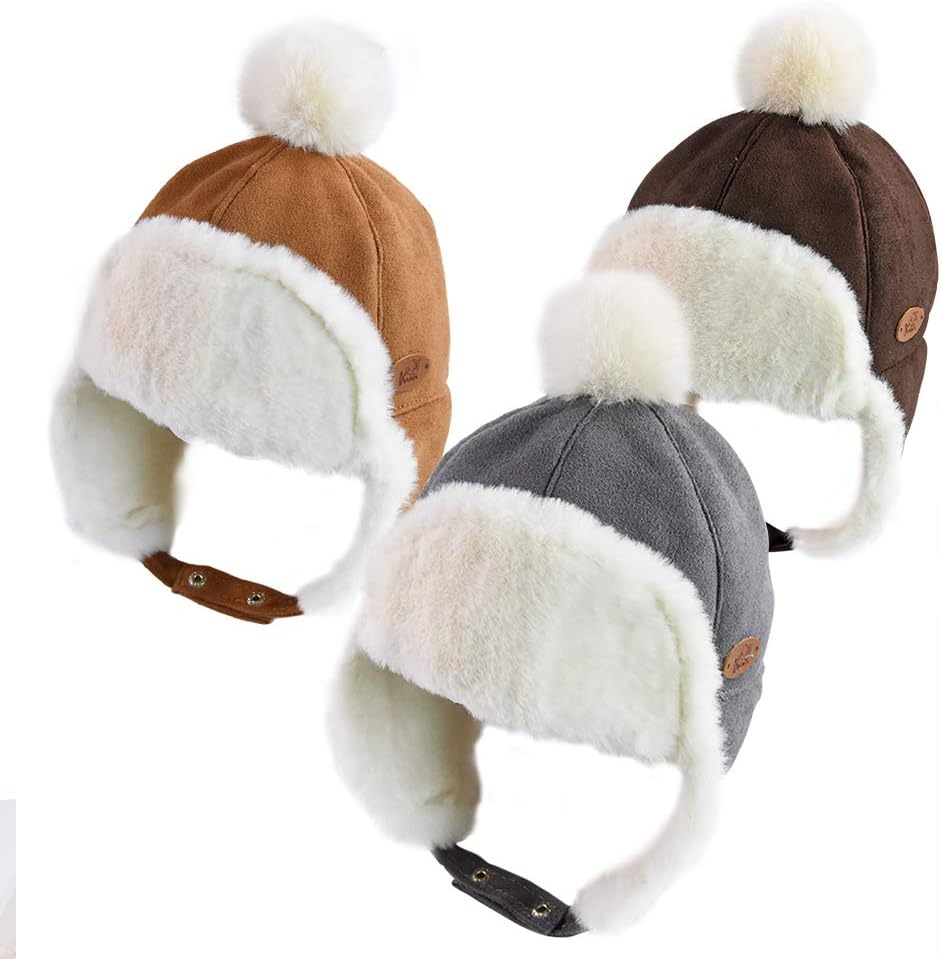 Baby Boys Hat Winter Fleece Cap for Toddlers Newborns 6 Months-2 Years Old