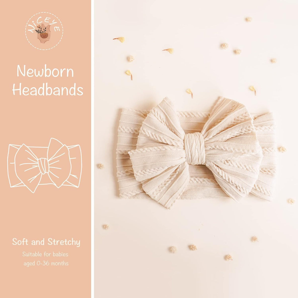Handmade Baby Headbands Soft Stretchy Nylon Hair Bands with Bows for Newborn Infant Baby Toddler Girls