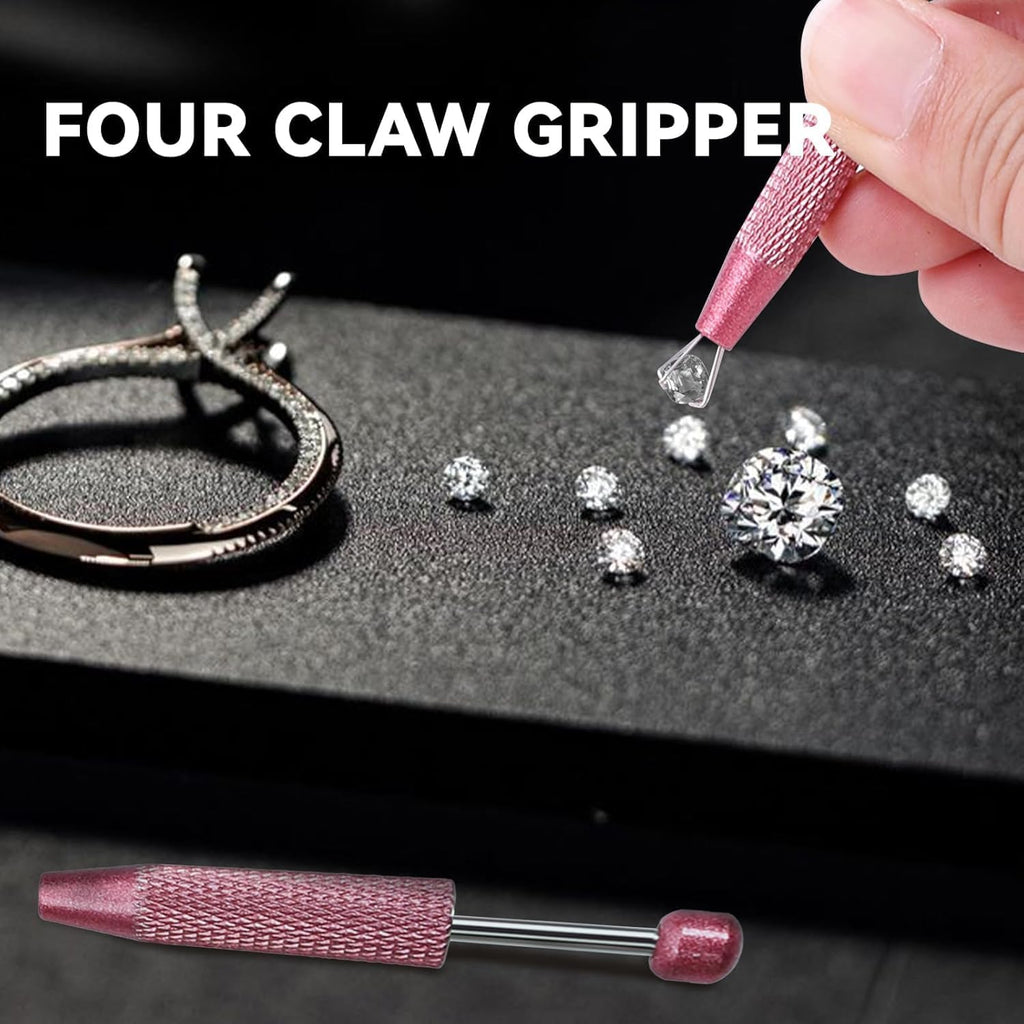 Piercing Assistant Pen, Piercing Ball Grabber Tool, Diamond Claw Tweezers, 4 Claw Jeweler's Pick Up Tool, Piercing Tools for Changing Jewelry, Grabber for Tiny Objects (1PCS)