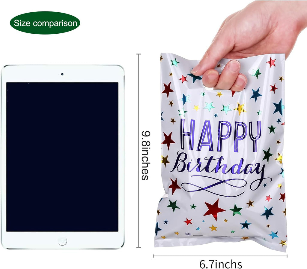 Gift Bags - 16.5*25cm - 40 pieces - Happy Birthday Gift Bags - Party Bags - Snack Bags - Plastic Lolly Gift Bags - Loot Bags - For Kids - Birthday Party Supplies