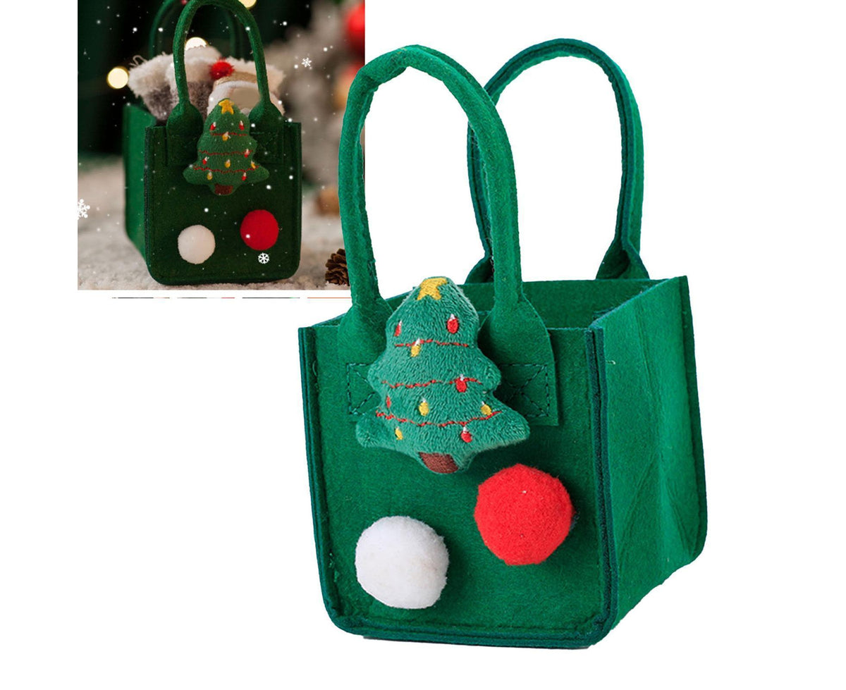 Christmas Felt Candy Bag Christmas Treat Bag Gift Bag for Boy and Girl Holiday Parties Teachers Decorations Christmas Tree