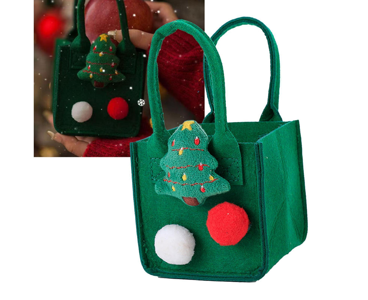Christmas Felt Candy Bag Christmas Treat Bag Gift Bag for Boy and Girl Holiday Parties Teachers Decorations Christmas Tree