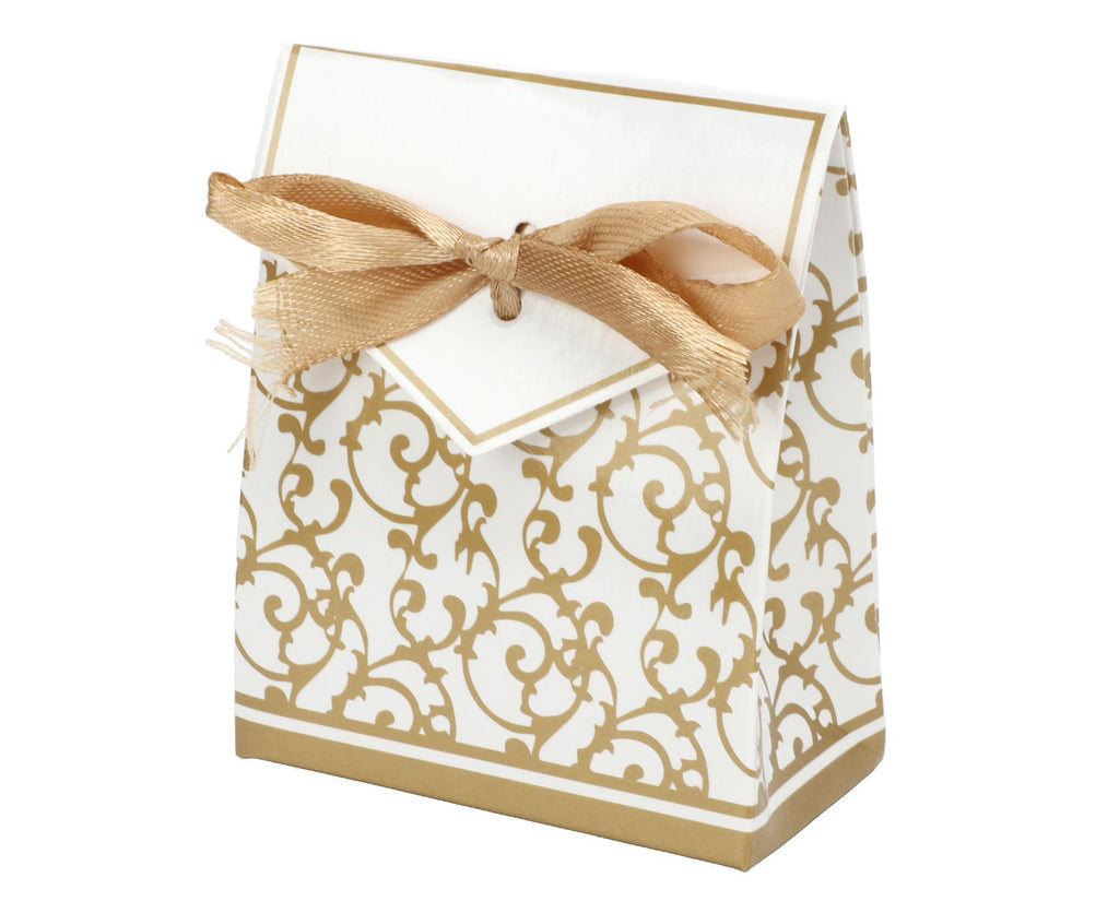 40 Sets Gift Bag Exquisite Unique Golden Pattern Bow Small Gift Box Decoration For Wedding Birthday Party Festival