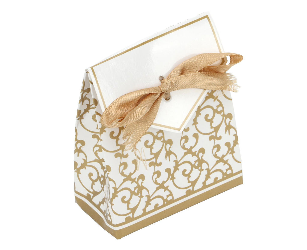40 Sets Gift Bag Exquisite Unique Golden Pattern Bow Small Gift Box Decoration For Wedding Birthday Party Festival