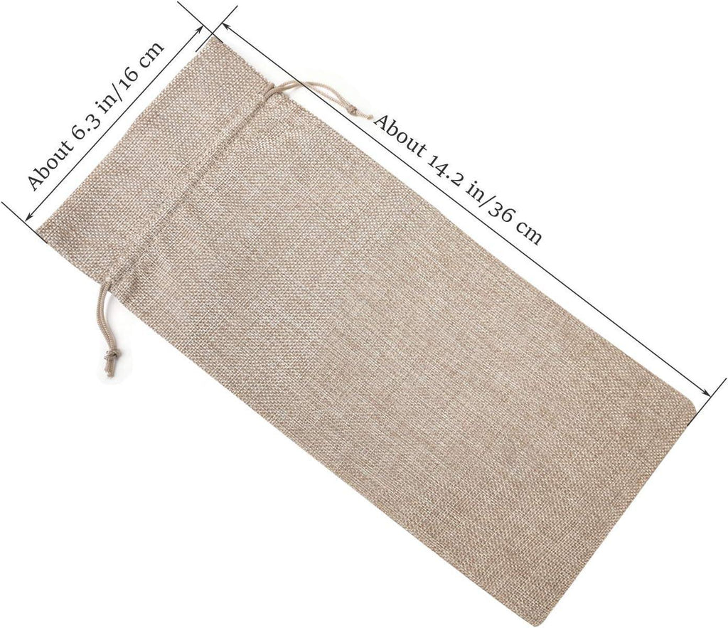 6 Burlap Bags with Drawstring, Rustic Gift Bag Bulk Pack for Mugs, Mason Jars, Wedding Party Favors, Grocery, Gift and Treat Pouches