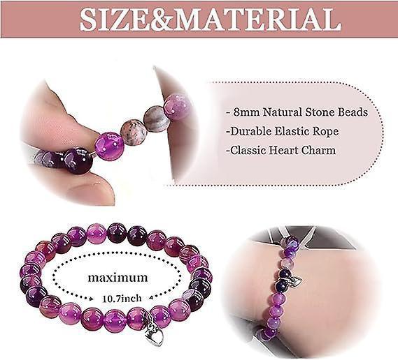 Inspirational Gifts For Women, Get Well Soon Gifts, 8mm Natural Stone Bracelets Crystal Stone Gifts For Women,sister Girlfriend, Best Friend