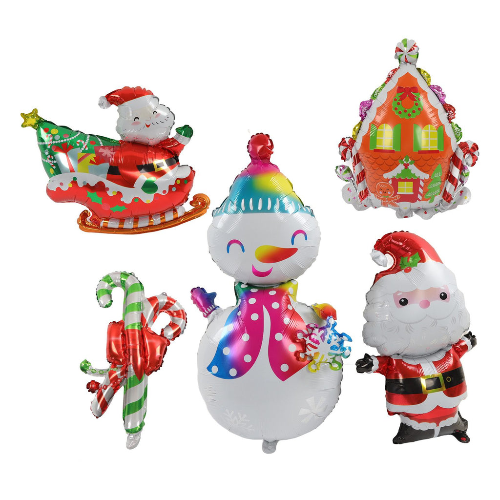 Christmas Foil Balloons Father Christmas Sleigh Father Christmas Snowman Candy House Christmas Ballons Decoration Kit