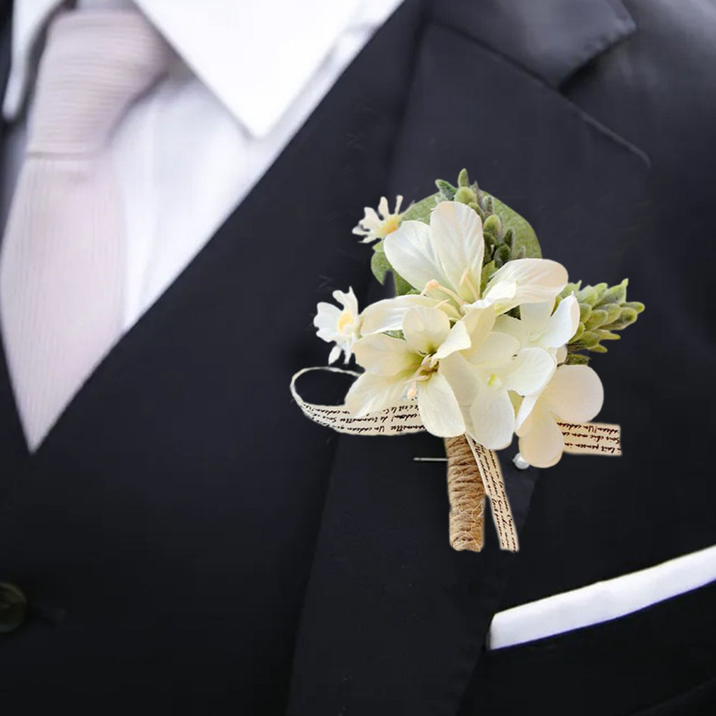 Bride and Groom Boutonniere Bridesmaid and Groomsmen Corsage Rose Boutonniere