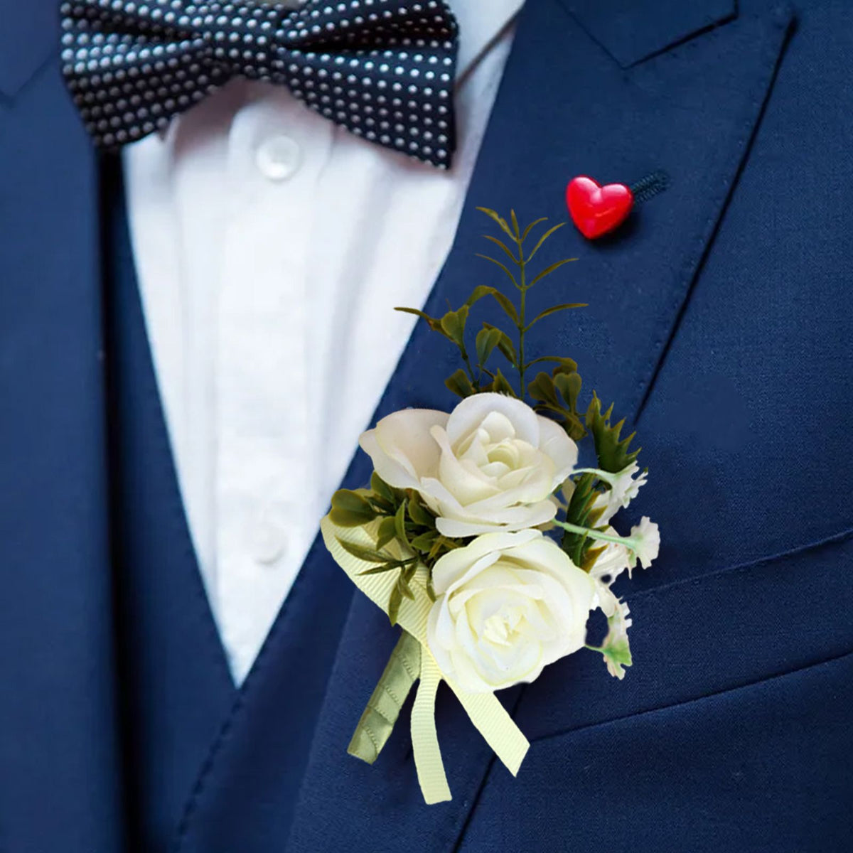 Bride and Groom Boutonniere Bridesmaid and Groomsmen Corsage Rose Boutonniere