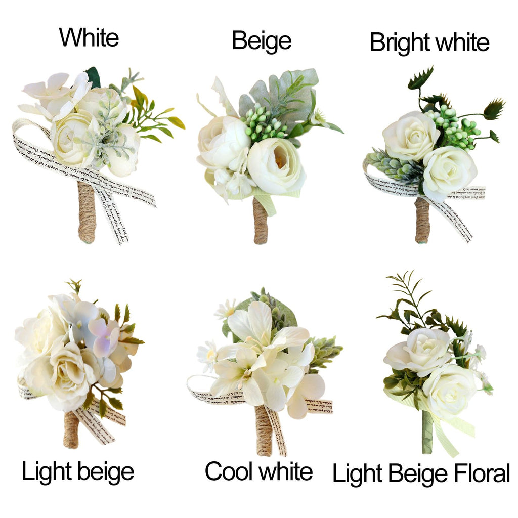 Bride and Groom Boutonniere Bridesmaid and Groomsmen Corsage Rose Boutonniere