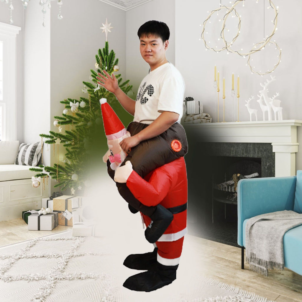 Santa Costume Funny Father Christmas Riding Inflatable Show Party Cosplay Role Playing Props Adult(150-190cm)