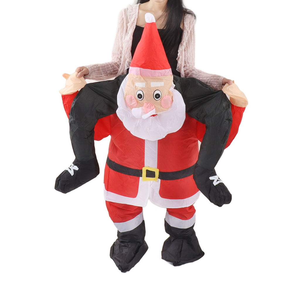 Santa Costume Funny Father Christmas Riding Inflatable Show Party Cosplay Role Playing Props Teenager(120‑140cm)