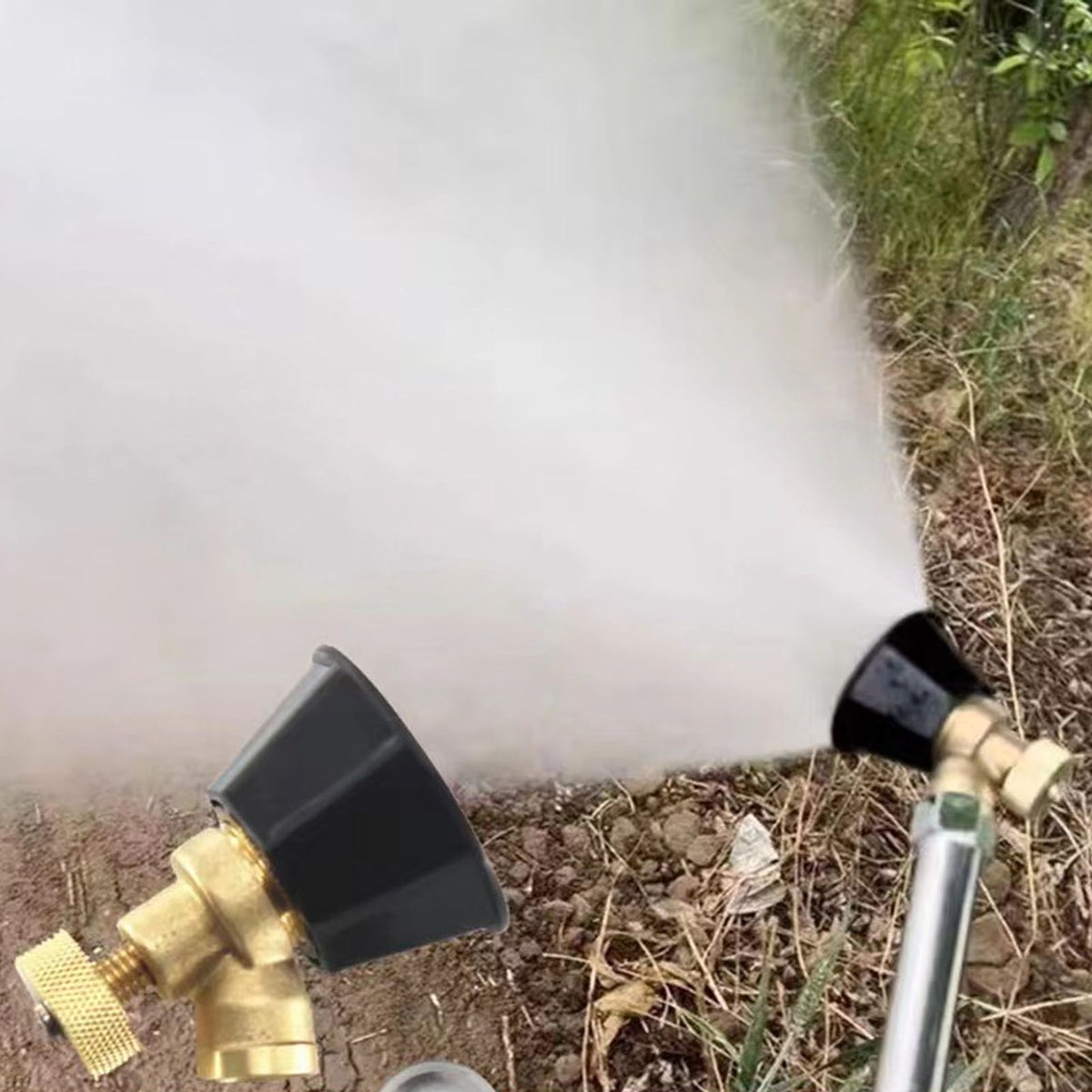 2 Set Adjustable Misting Nozzle Copper Plastic Big Fog Fine Mist Water Atomizing Spray Sprinkler