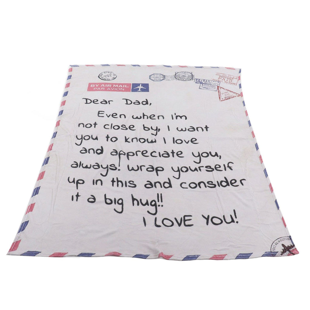 Envelope Blanket Multifunctional Personalized Soft Skin Friendly Polyester Throw Blanket for Father 59.1 X 86.6in