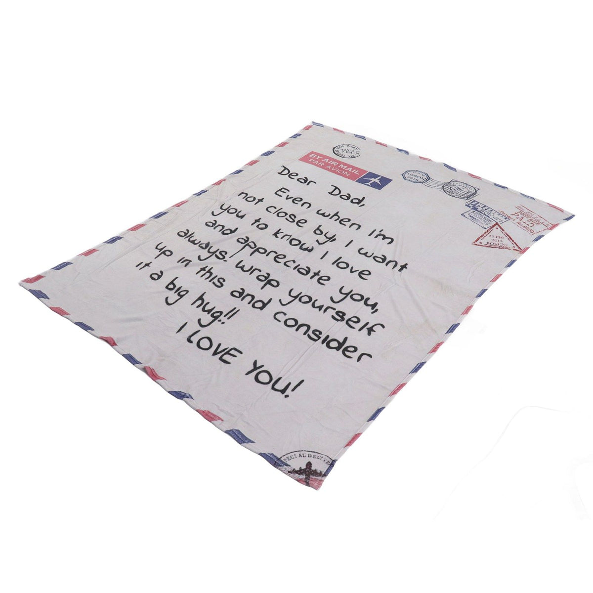 Envelope Blanket Multifunctional Personalized Soft Skin Friendly Polyester Throw Blanket for Father 59.1 X 86.6in