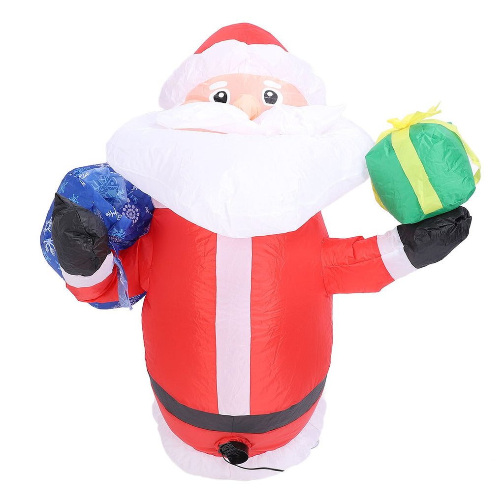 Inflatable Father Xmas with Blower LED Light 210T Polyester Fiber 3.9ft IP44 Water Resistant Father Xmas Broke Out From Window for Decoration US Plug 100-120V