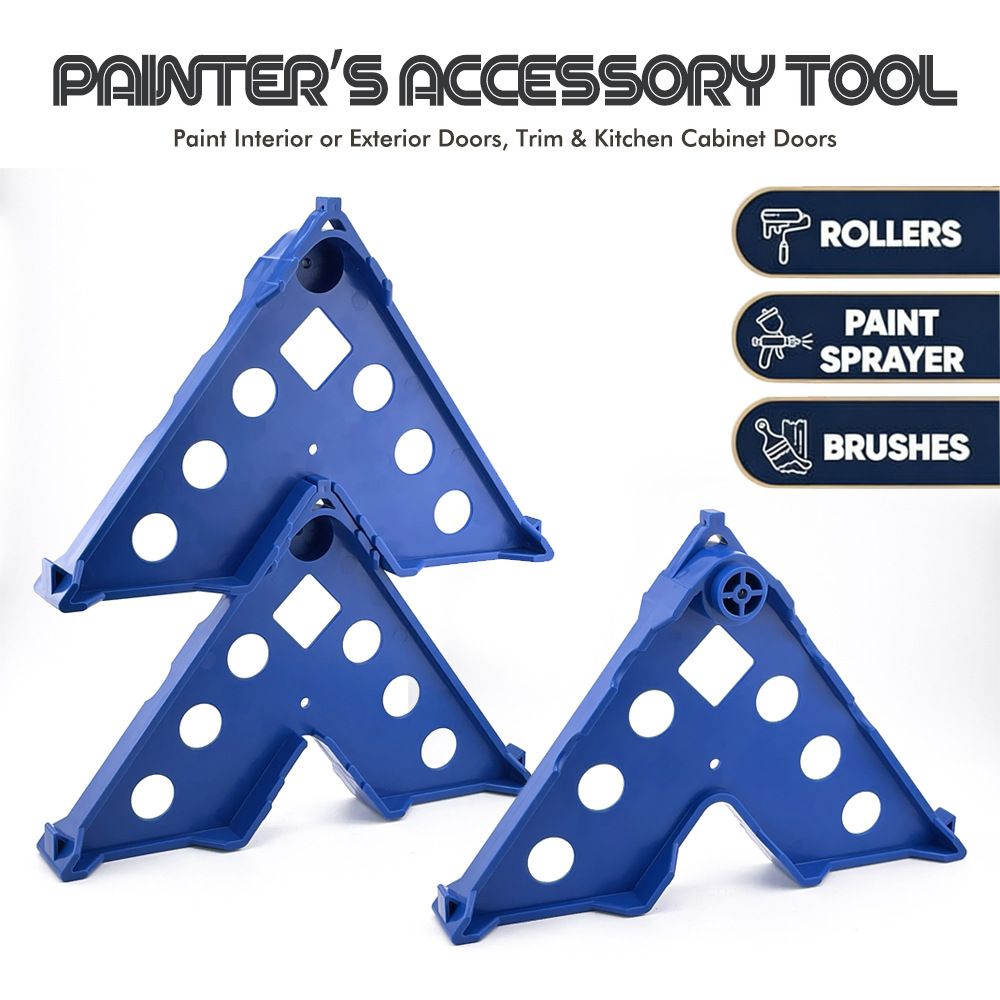 7-in-1 Painter's Support Stand Tool for Doors Cabinets Trim and Small Painting Projects, Heavy Duty Stackable Painting Rack for Brushes Rollers and Sprayers (12PCS)
