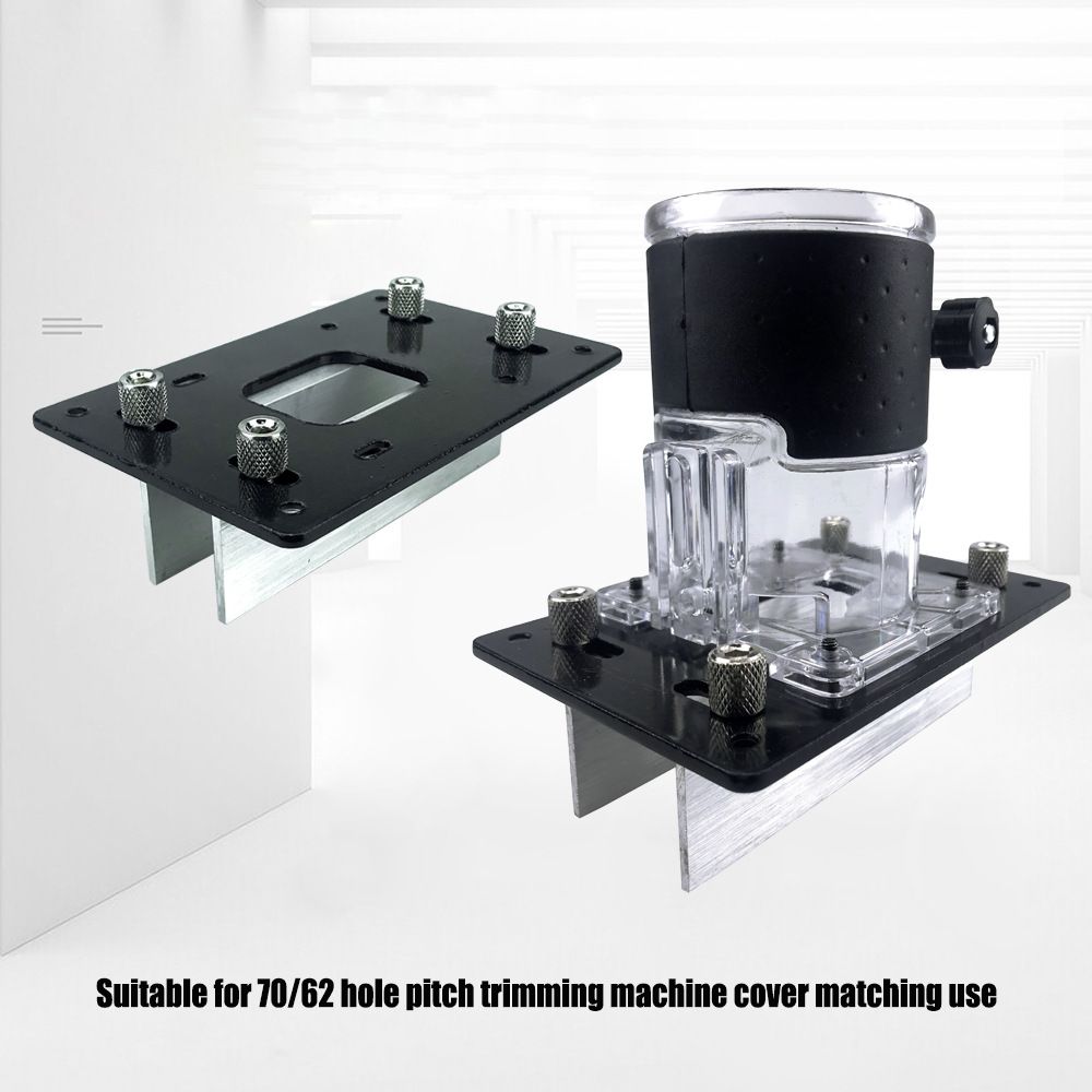 Multifunctional Aluminum Router Base Slotting Jig for Woodworking, Adjustable Trimming Machine Base with Scale for Furniture Making, Cabinet Installation, Hidden Connector Grooving and Hardware Pre-installation (2-in-1 Invisible Connector Slotting Tool, S