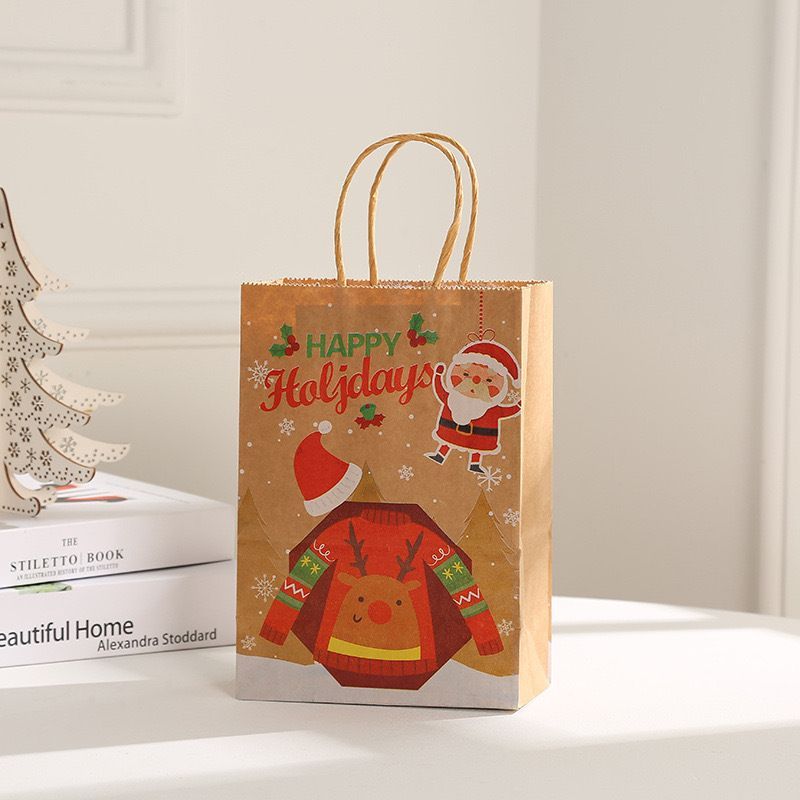 Christmas Gift Bags 30-Piece Set Festive Designs Holiday Gifting Christmas - Red - Size 15-8-21