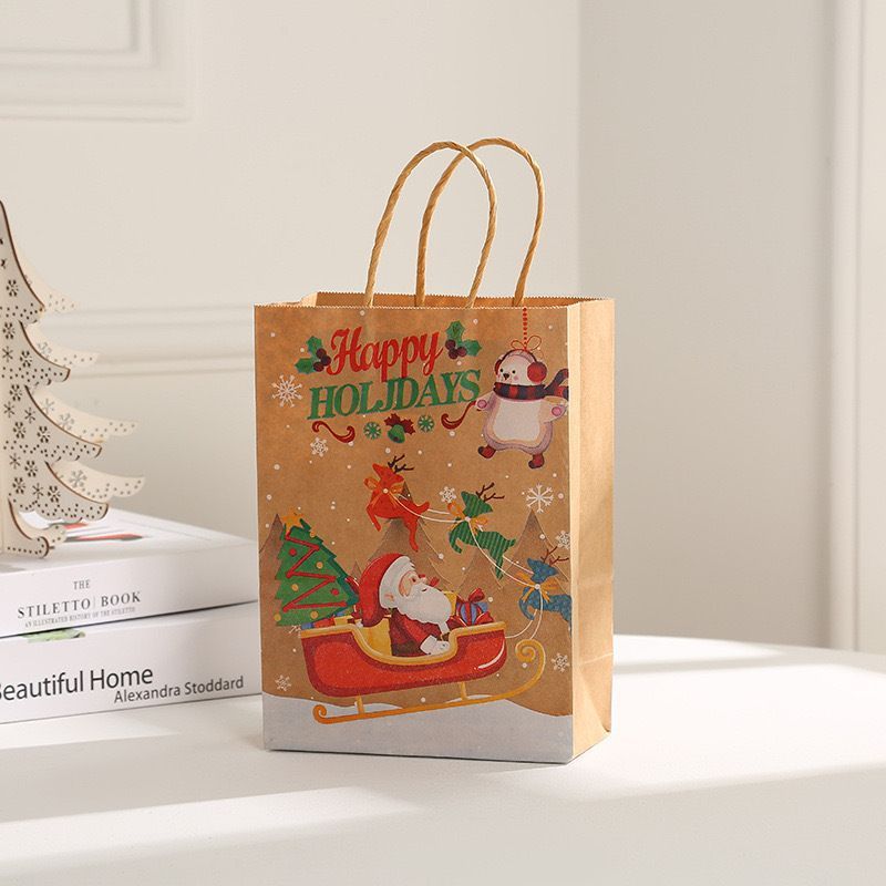 Christmas Gift Bags 30-Piece Set Festive Designs Holiday Gifting Christmas - Red - Size 15-8-21