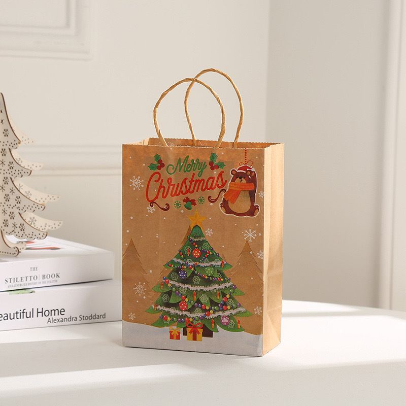 Christmas Gift Bags 30-Piece Set Festive Designs Holiday Gifting Christmas - Red - Size 21-11-27