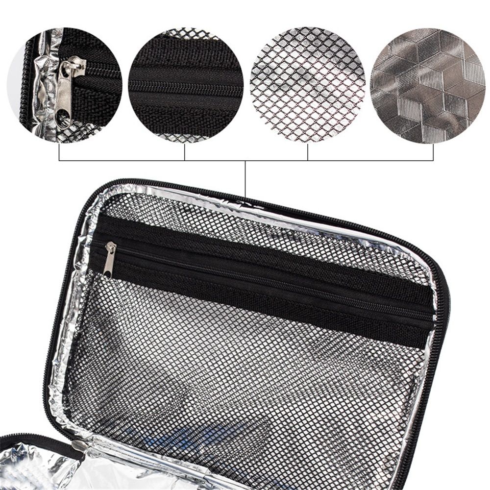 Insulated Lunch Bag, Waterproof Lunch Box with Handle Lunch Tote Bag Portable Food Storage for Office Work Outdoor Picnic, Grey