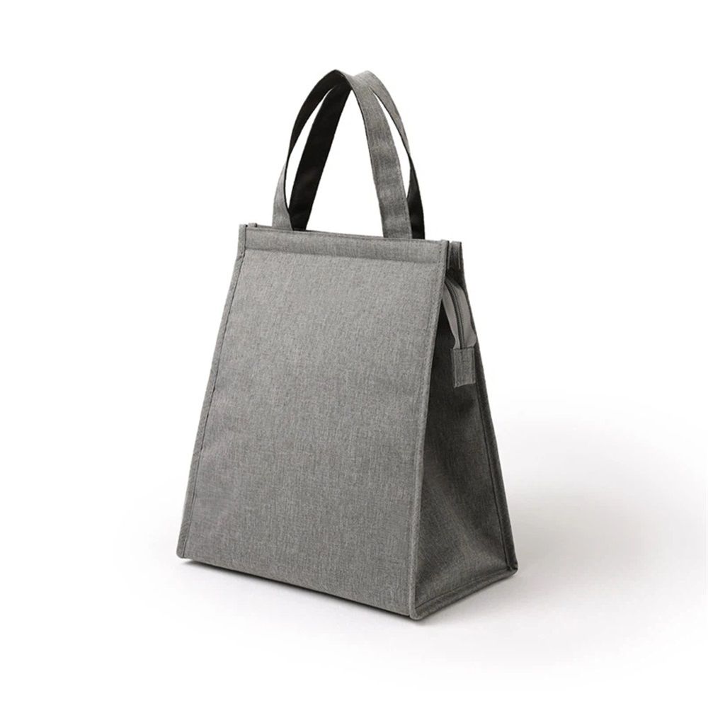 Black Lunch Bag for Men - Lunch Bag with Zipper Tote Bag for Women Simple Lunch Box Reusable Insulated(grey）