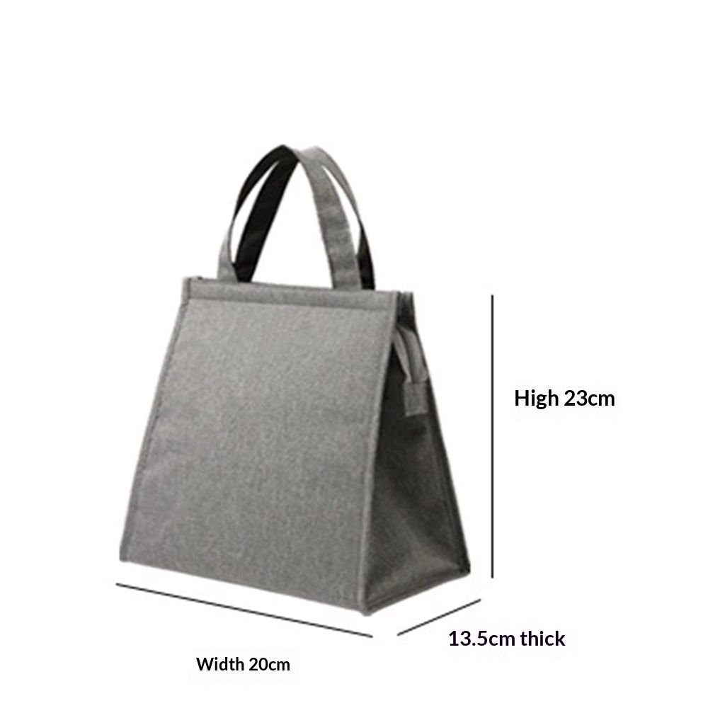 Black Lunch Bag for Men - Lunch Bag with Zipper Tote Bag for Women Simple Lunch Box Reusable Insulated(grey）