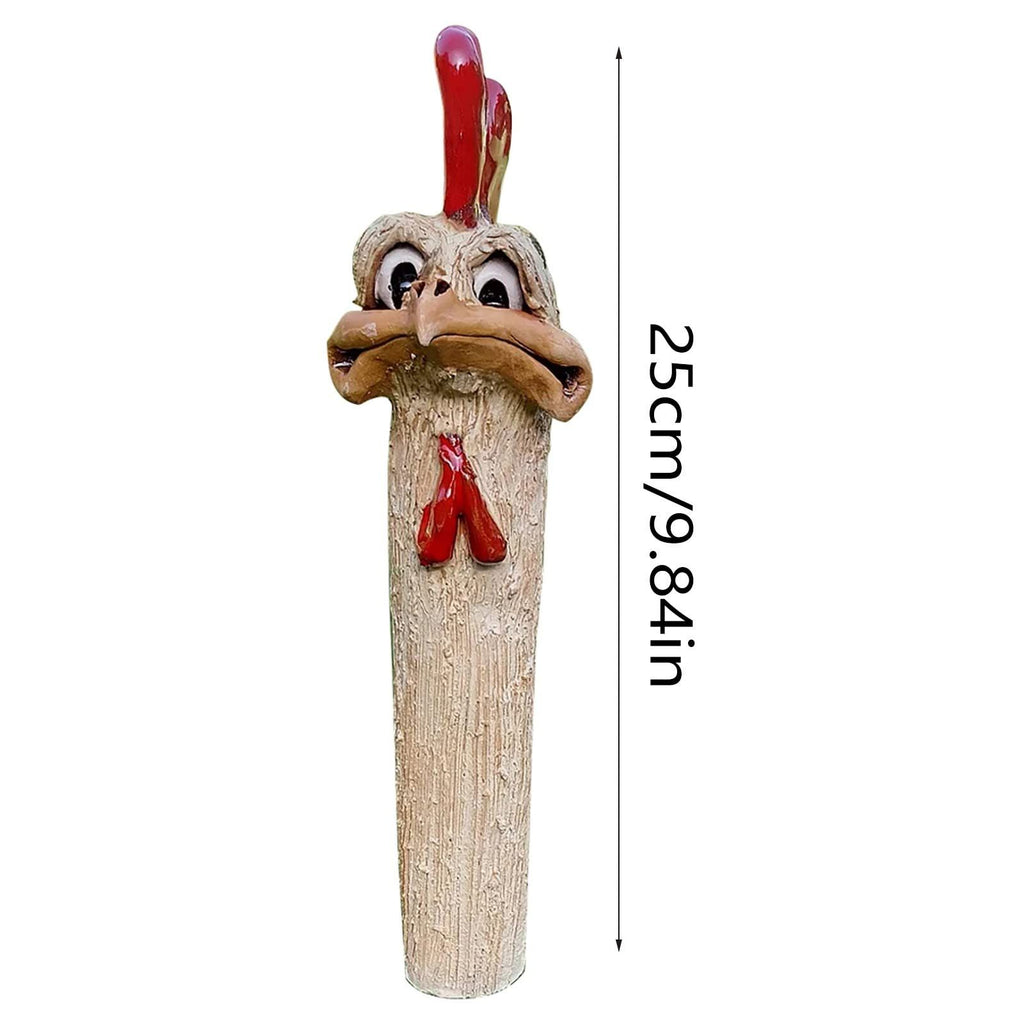 Chicken Statue Decor, Funny Resin Chicken Ostrich Garden Sculpture for Courtyard Outdoor Garden Silly Yard Art Housewarming Gift