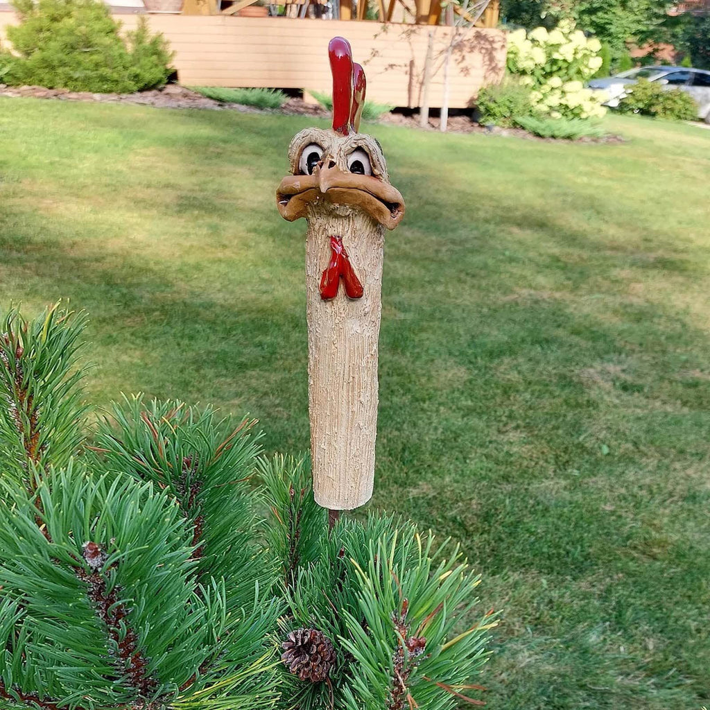 Chicken Statue Decor, Funny Resin Chicken Ostrich Garden Sculpture for Courtyard Outdoor Garden Silly Yard Art Housewarming Gift