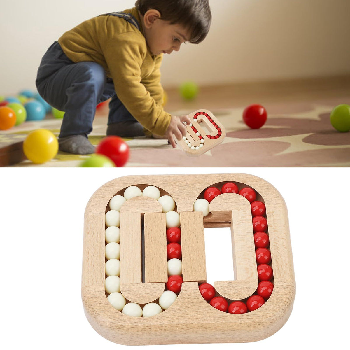 Kids Toys Kids Toys Kids Toys Wooden Game in Maze Brain Teaser Puzzle Wood Round Shape Balance Board Game Hand Eye Coordination