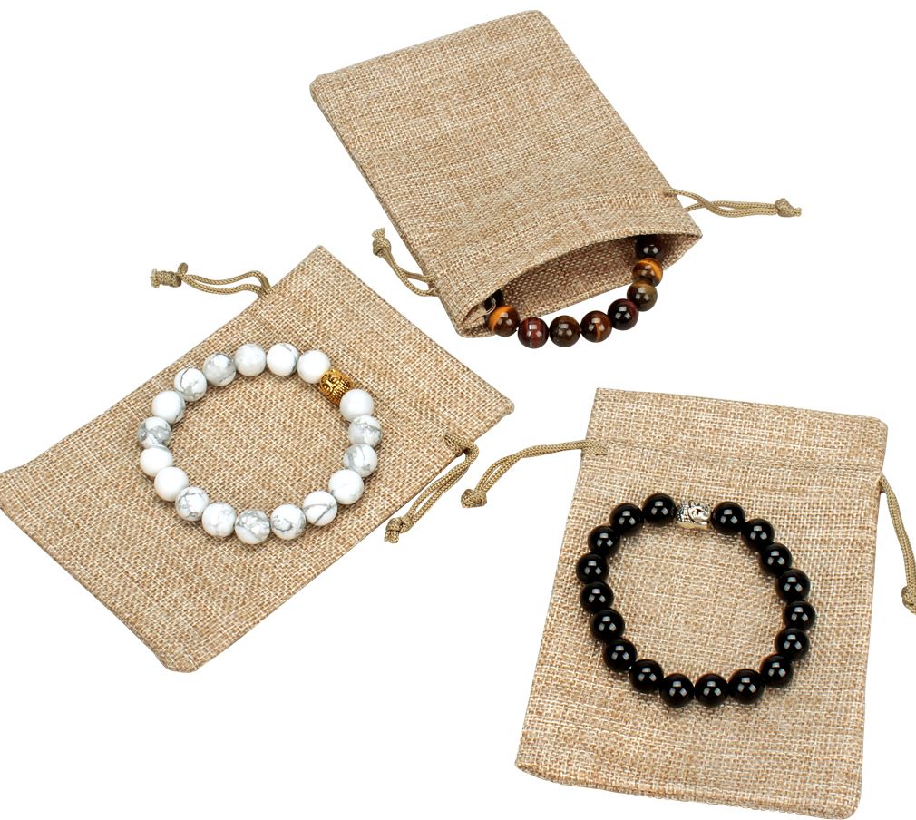 Lot of 24 3.5x5 Inch Burlap Gift Bags with Drawstring Linen Jewelry Pouches Burlap Sacks for Wedding Favors Party Gifts