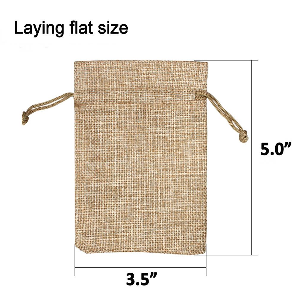 Lot of 24 3.5x5 Inch Burlap Gift Bags with Drawstring Linen Jewelry Pouches Burlap Sacks for Wedding Favors Party Gifts