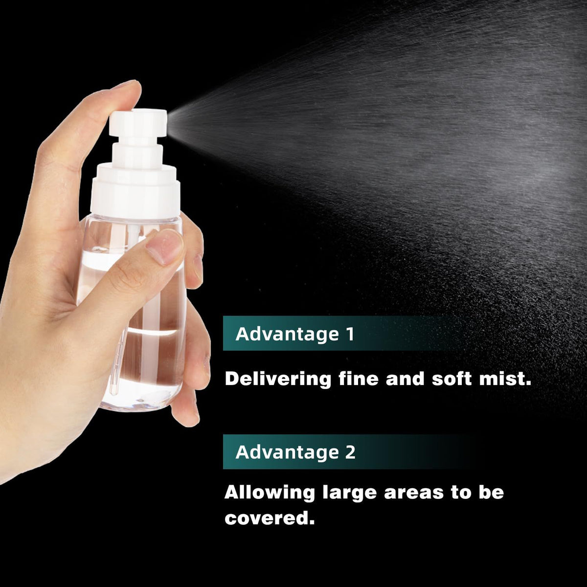 3pack Small Spray Bottle, 2oz Mini Spray Bottles, Empty Travel Spray Bottle, Fine Mist Plastic Spray Bottles (Clear+Green+Pink)