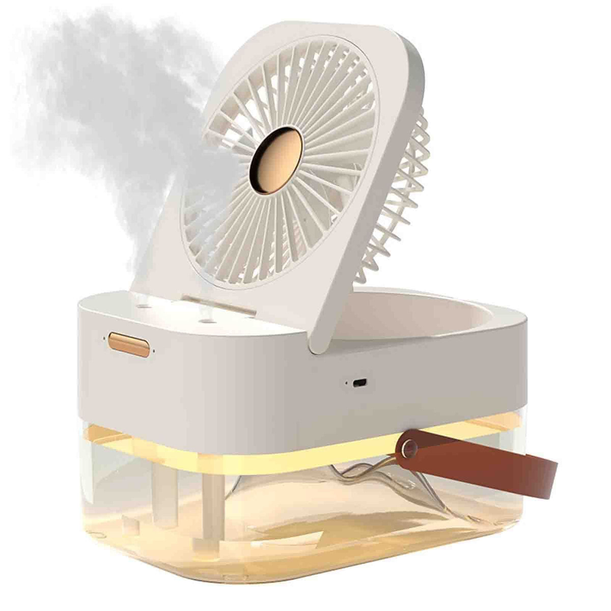Double-spray Remote Control Timing Spray Humidifier Desktop Small Fan with Night Light Mute Hydration Fan Home Office