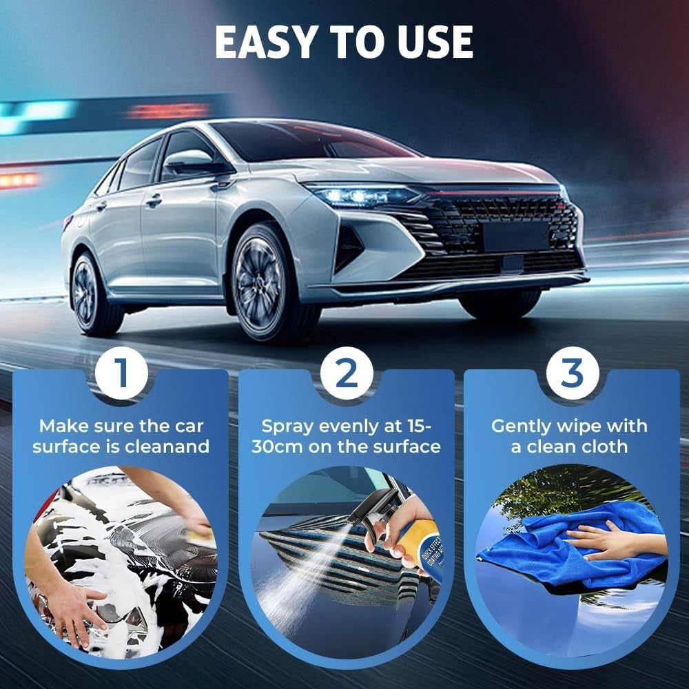 Advanced Car Quick-acting Coating Agent Spray,  New Quick Effect Coating Agent for Car Paint Care Advanced Hydrophobic Nano Ceramic Wax for Vehicles Shine