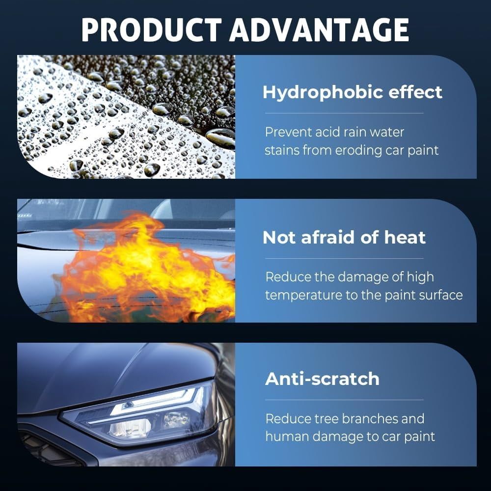 Advanced Car Quick-acting Coating Agent Spray,  New Quick Effect Coating Agent for Car Paint Care Advanced Hydrophobic Nano Ceramic Wax for Vehicles Shine