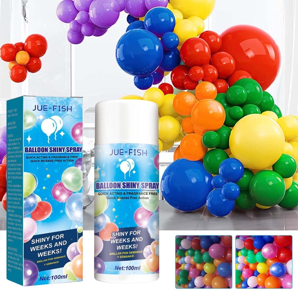 Balloon Shine Spray, 100ml Shiny Spray, Balloon Shiny Spray for Latex Balloons Ultra Shiny Glow Spray Party Decoration, Based Balloons Brightener Rapidly Dry Balloons Spray (1PC)