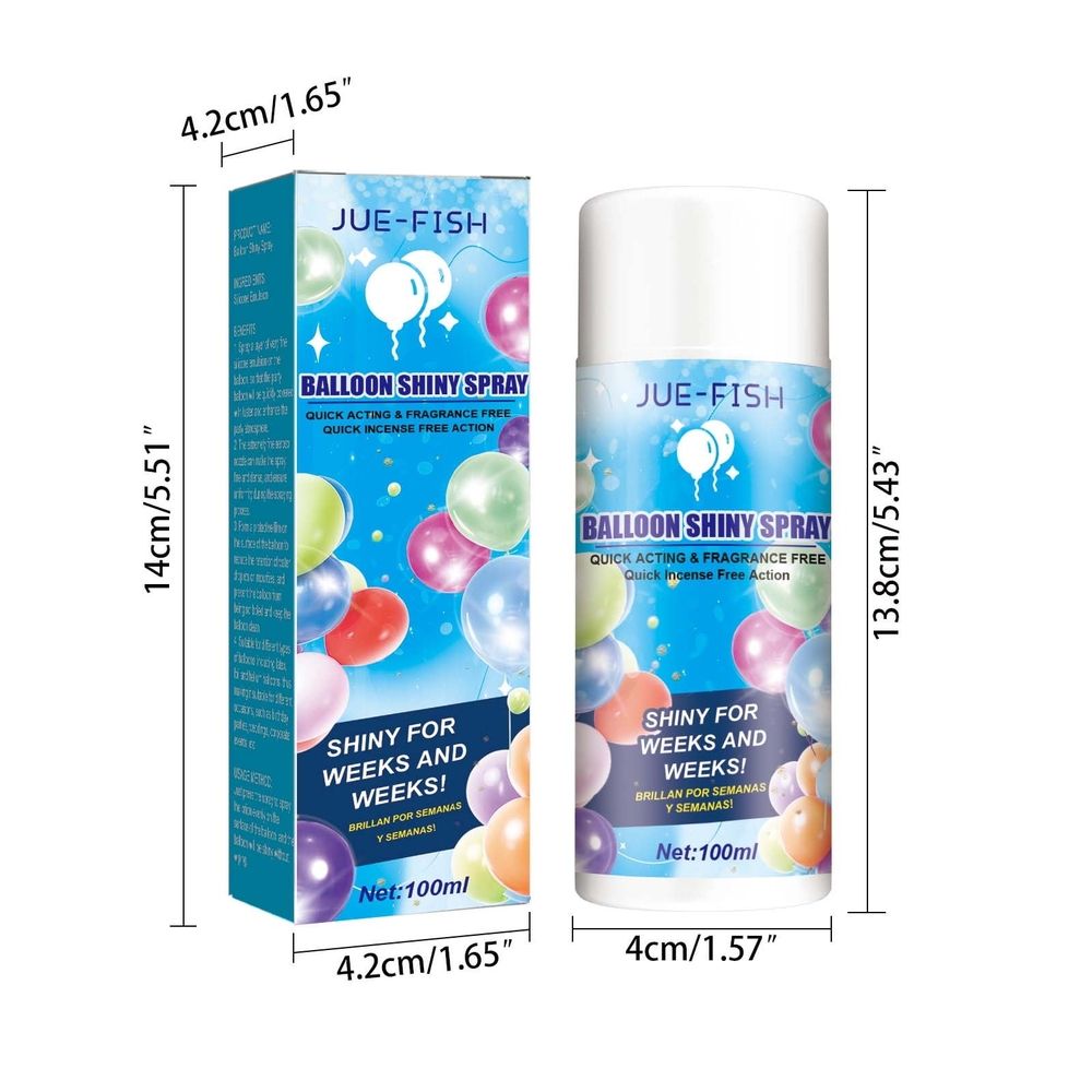 Balloon Shine Spray, 100ml Shiny Spray, Balloon Shiny Spray for Latex Balloons Ultra Shiny Glow Spray Party Decoration, Based Balloons Brightener Rapidly Dry Balloons Spray (1PC)