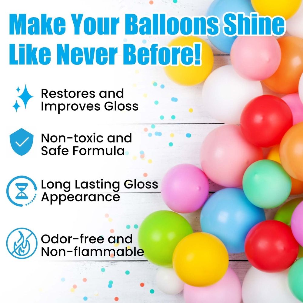 Balloon Shine Spray, 100ml Shiny Spray, Balloon Shiny Spray for Latex Balloons Ultra Shiny Glow Spray Party Decoration, Based Balloons Brightener Rapidly Dry Balloons Spray (1PC)