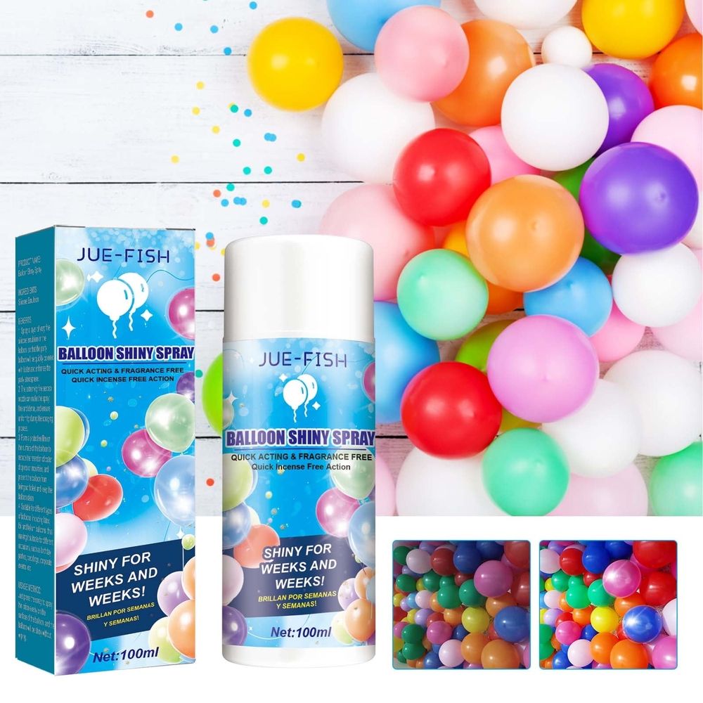 Balloon Shine Spray, 100ml Shiny Spray, Balloon Shiny Spray for Latex Balloons Ultra Shiny Glow Spray Party Decoration, Based Balloons Brightener Rapidly Dry Balloons Spray (1PC)