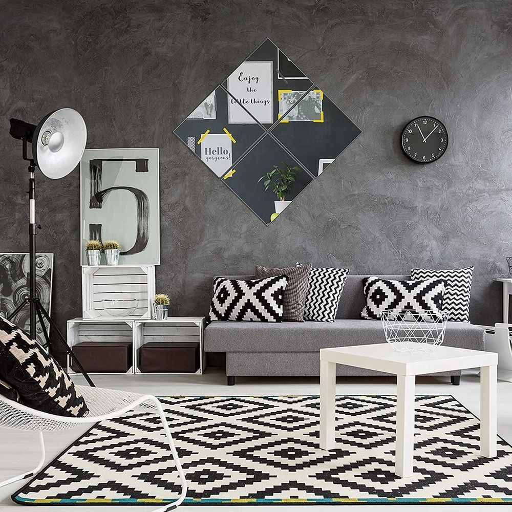 10Pcs Mirror Sheets Self Adhesive Non Glass Mirror 12 x 12 Inch Ultra-thin Flexible Mirror Sheets DIY Tiles Mirror Stickers Wall Decor Mirror for Home Bedroom Closet Bathroom