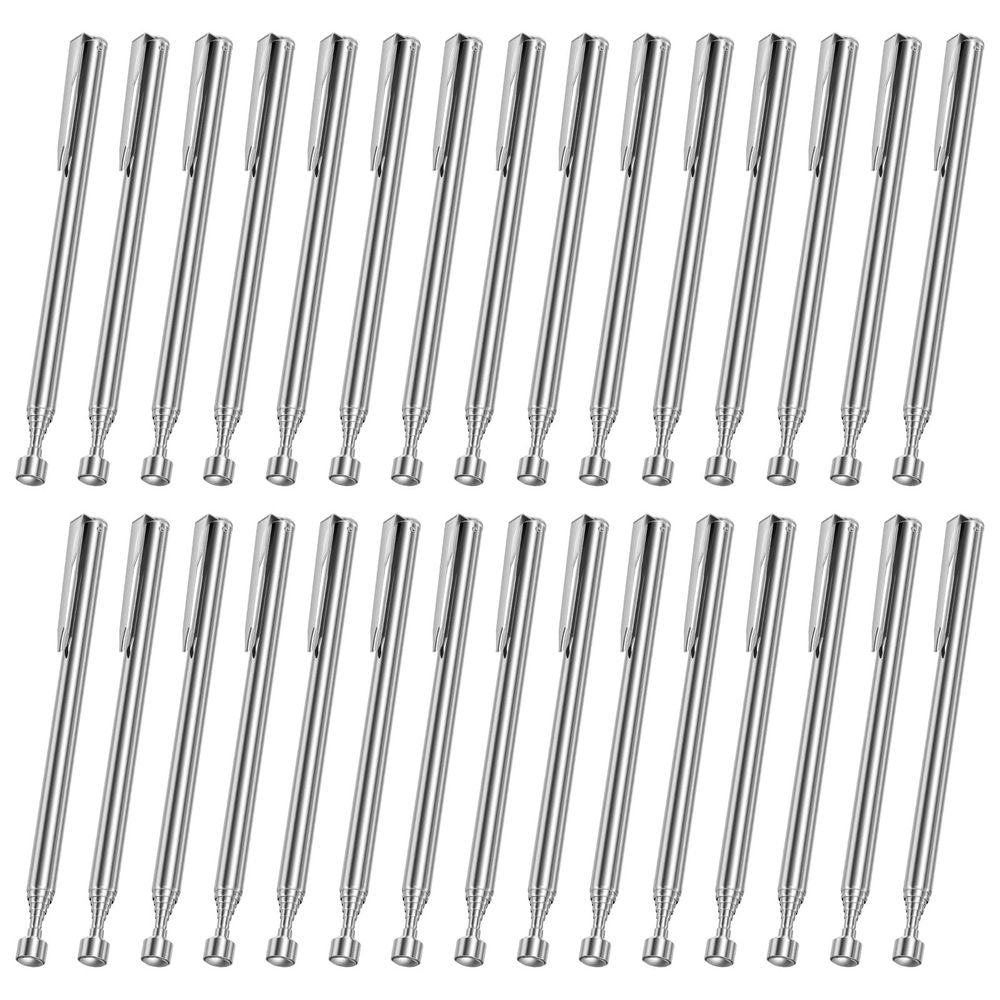 30Pcs Magnetic Pick Up Tools with Telescopic Design Portable to Carry for Man Father Mechanic Handyman Husband (Silver)