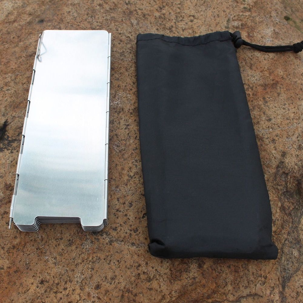 Camping Stove Windscreen Plated Silver Durable for Home and Outdoor Activities